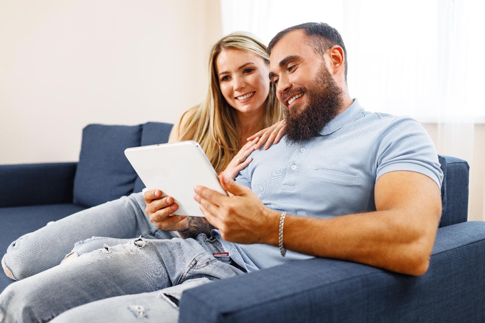 couple watching video